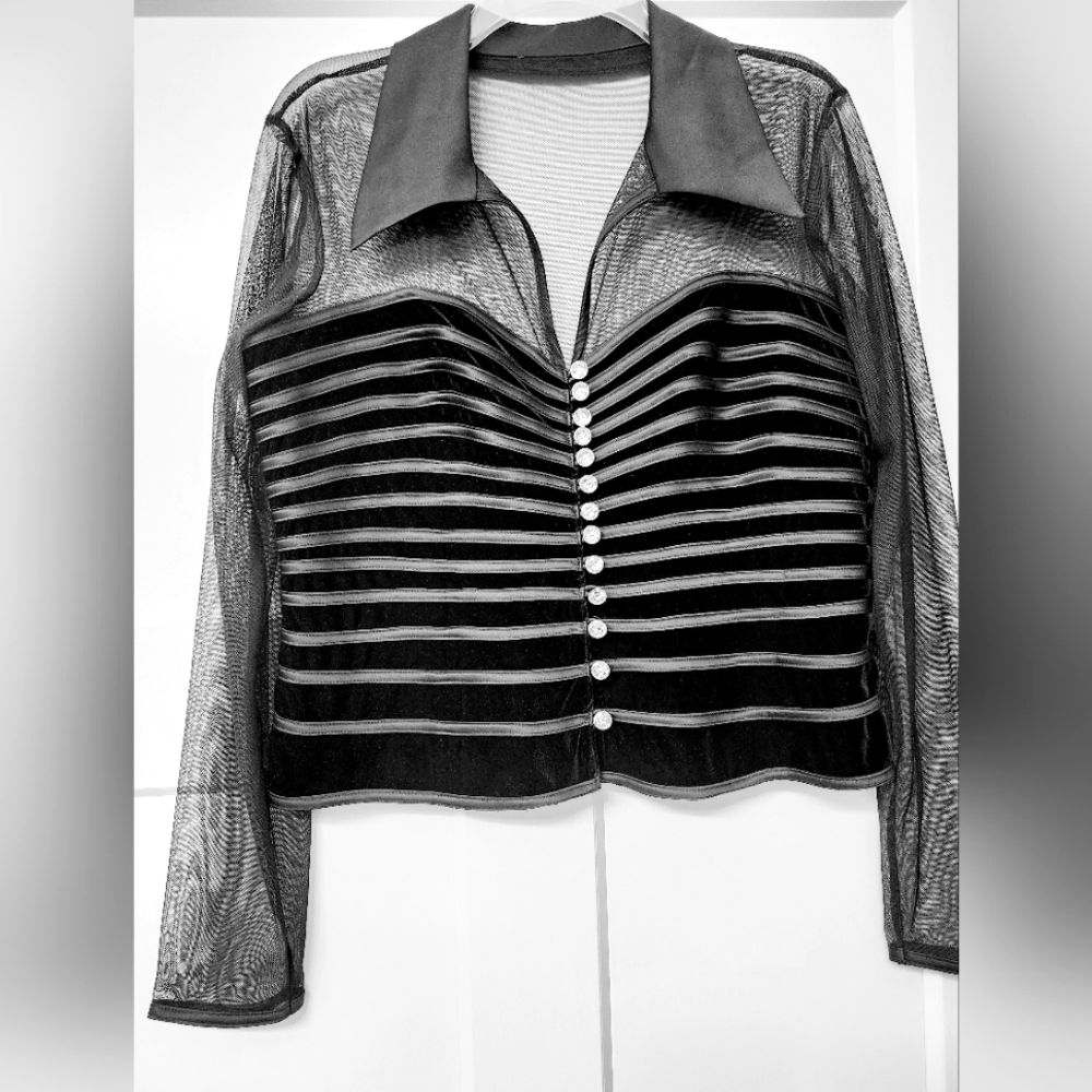 Woman's Sheer/Velvet After 7 Top